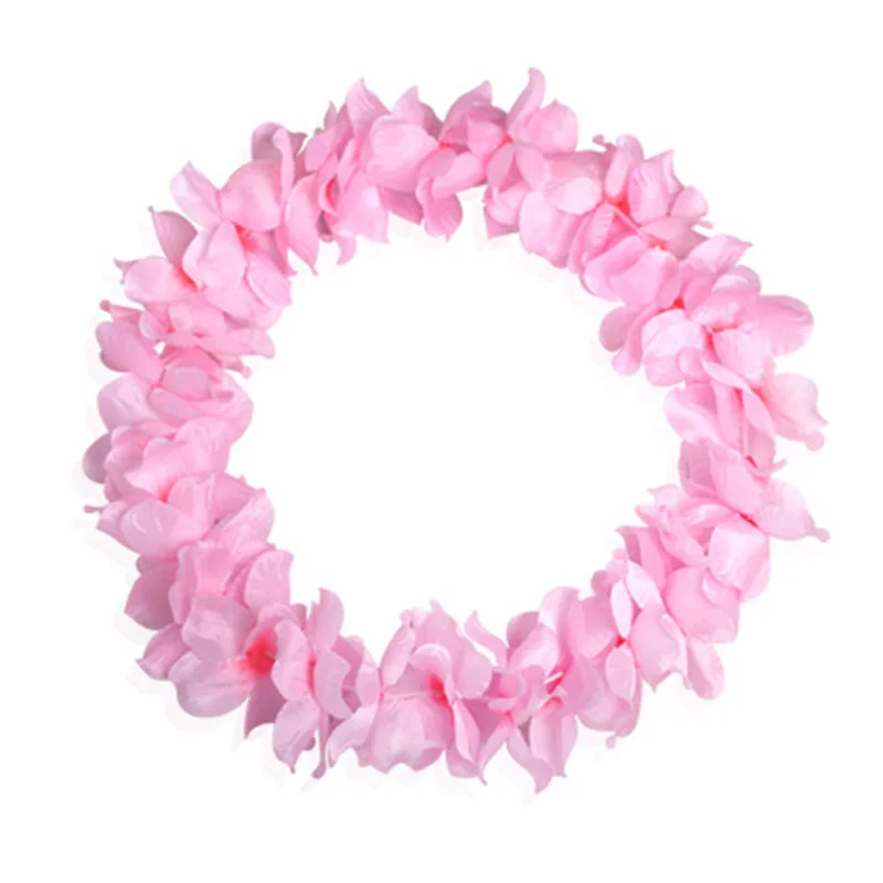 

Hawaiian Set Hula 5 Piece Flower Garland Set Lei Set Hula Beach Hen Party 100cm