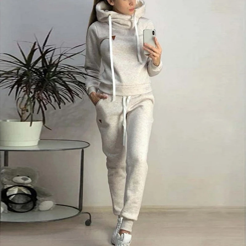 light gray2 Новинка, осенний спортивный костюм, женский спортивный костюм с длинным рукавом, полосатый комплект для бега, комплект для бега, спортивные штаны, 2 шт., спортивная одежда для женщин - Цвет: light gray2