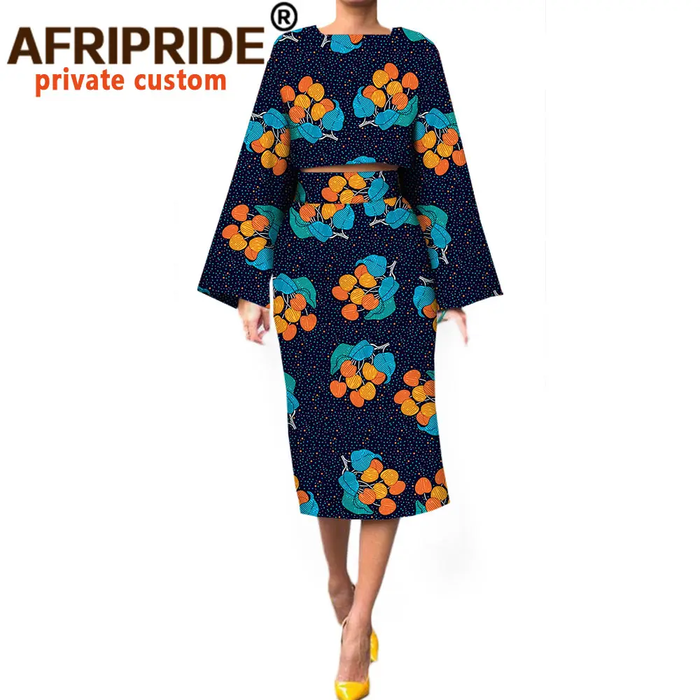 2018 женский костюм AFRIPRIDE частный на заказ длинный широкий рукав короткий топ +