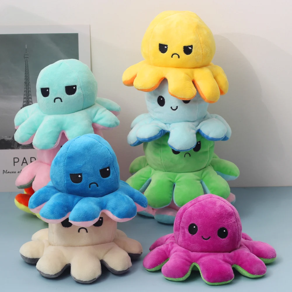 

Double-sided flip octopus Stuffed Plush Doll octopus Simulation Plush Toy Baby Companion Toy Filled Plush Doll Colorful Toy