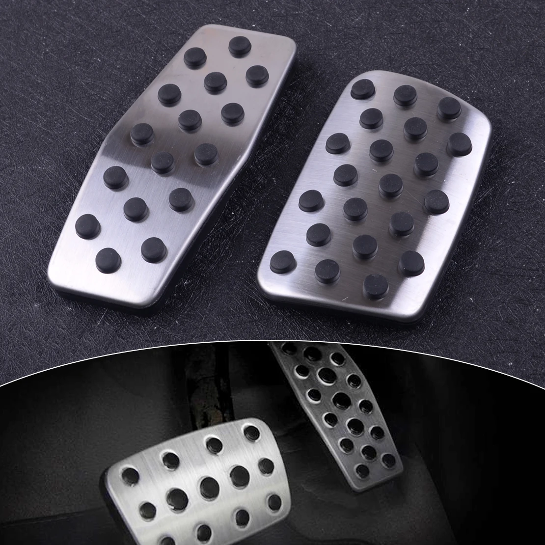 DWCX Car Foot Brake Fuel Gas Oil Pedal Cover Trim Accessories Black&Silver Fit For Chevrolet Cruze Malibu 2013