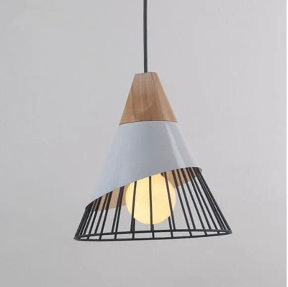 Винтажный крытый светильник ing подвесной из дерева алюминиевая лампа ресторан