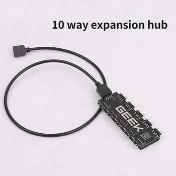 

10 Channel Controller Fan Splitter Motherboard RGB Hub Durable 5V 12V Accessories Extension Cable Adapter Strip Light For AURA
