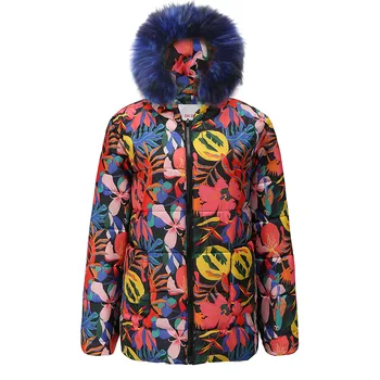 

Womens Autumn Winte Coat Print Long Cotton Ladies Hooded Short Coat Quilted Jacket Outwear Long Sleeve Jacket #1030