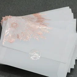 Enveloppe translucide en papier acide sulfurique, Style européen, pour Invitation de mariage, 24, pièces/pack 