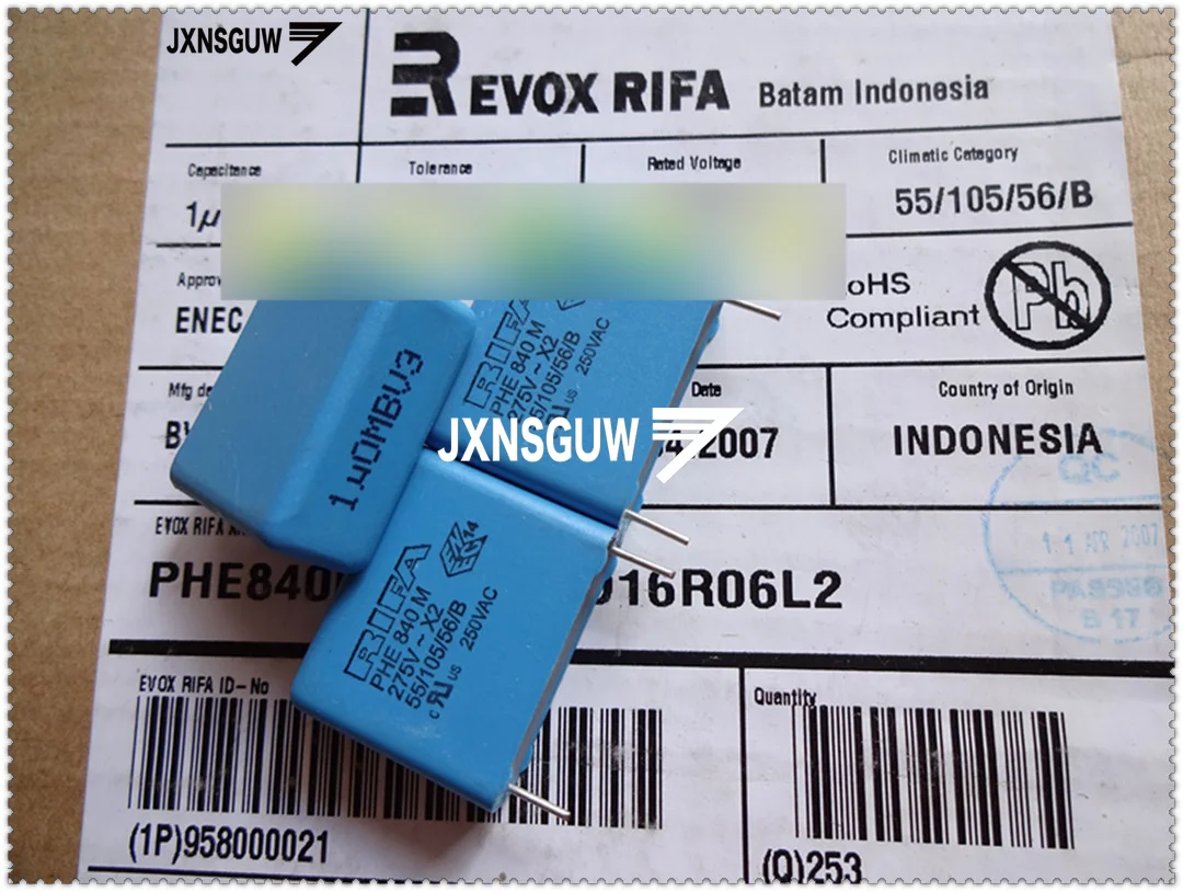 10 шт. новый оригинальный пленочный конденсатор RIFA PHE840 X2 1 мкФ 275V P22.5MM MKP 105/275V 840 275VAC