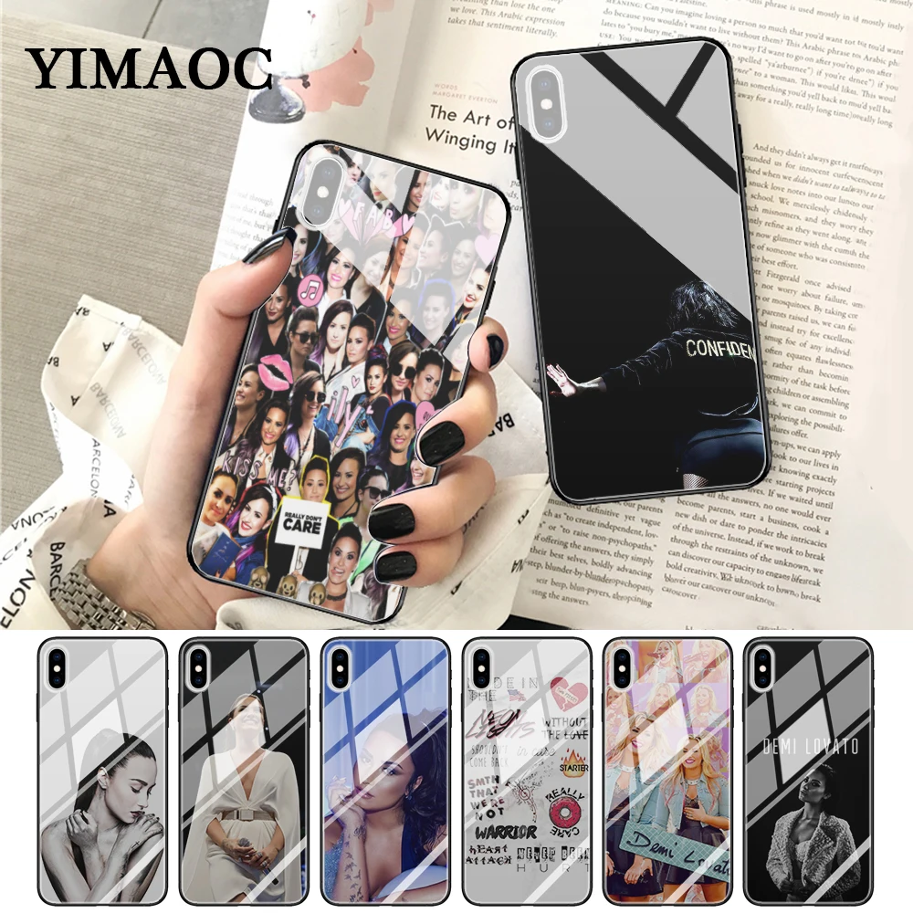 

YIMAOC Demi Lovato Glass Phone Case for Apple iPhone XR X XS Max 6 6S 7 8 Plus 5 5S SE