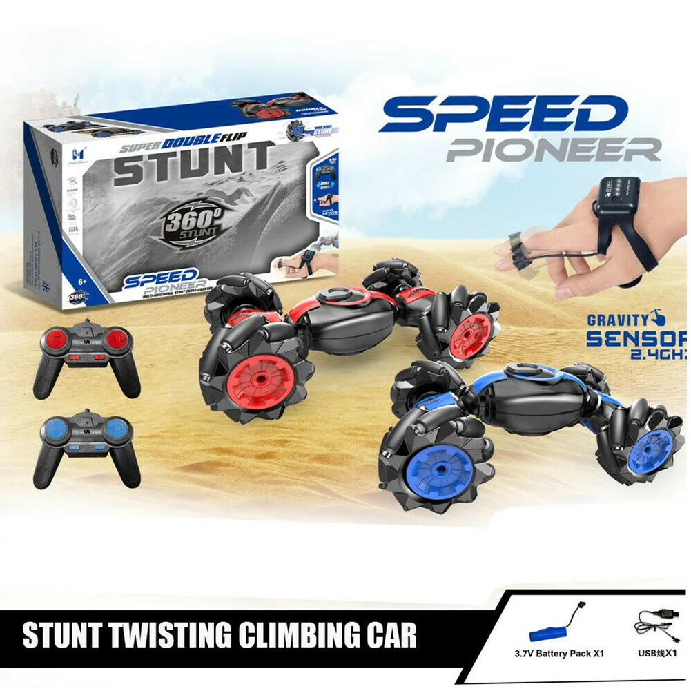 2.4GHz Drifting Stunt Toy 4 Channels USB Rechargeable Transforming Twisting Vehicle RC Car Gesture Sensing ABS Smart Kids Gift