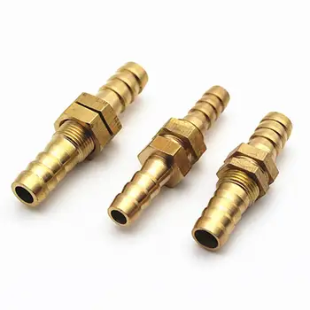 

Pipe 6/8/10mm Hose Barb Bulkhead Brass Barbed Tube Pipe Fitting Coupler Connector Adapter For Fuel Gas Water Copper