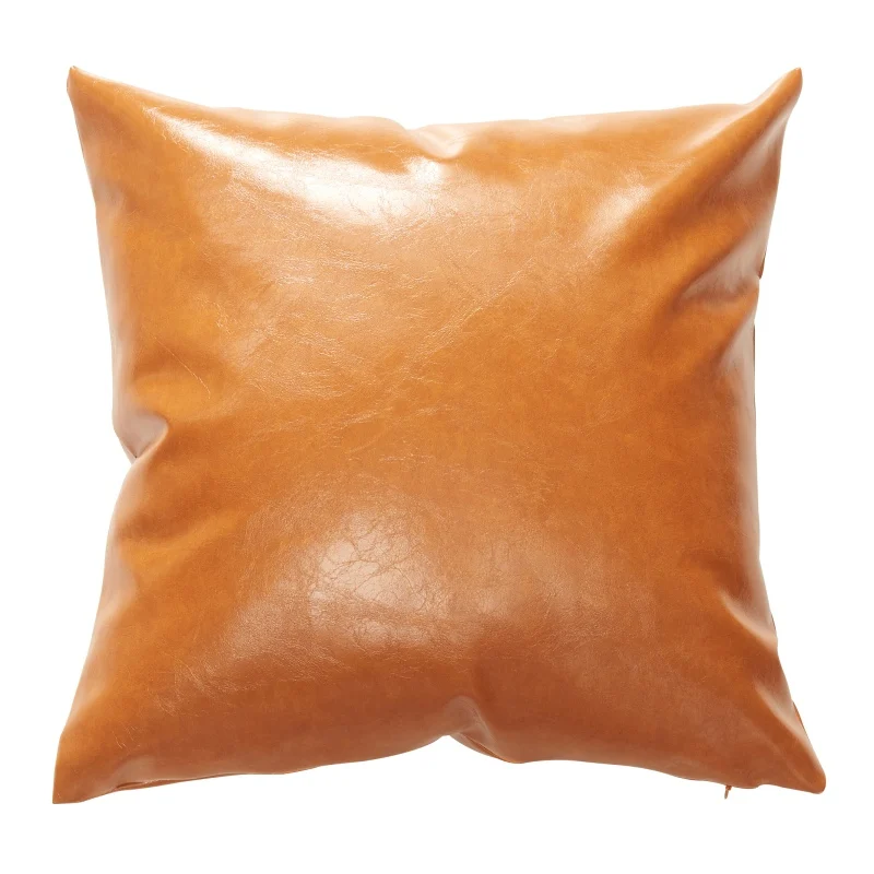 O Cafe Home Decorative Leather Pillow Case Decorative Sofa Cushion Cover Waterproof Square Pillow Covers For Living Room Decor - Color: O