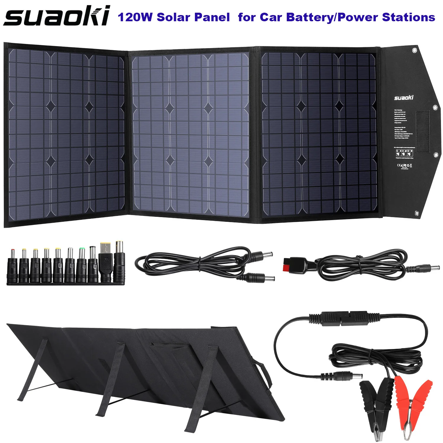Suaoki 120 Вт складной Панели солнечные Зарядное устройство с PD Тип C DC USB QC 3 0 и 2 Выход