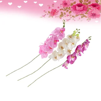 

3pcs Artificial Butterfly Orchid Flower Plant Home Decoration (Pink+White+Purple)
