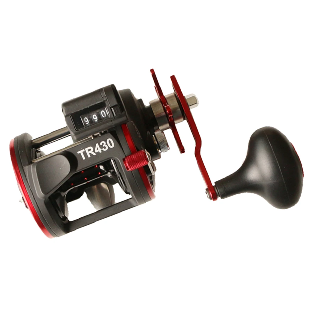 Stainless Steel Trolling Fishing Reel Counter Saltwater Sea Boat Fishing Conventional Drum Reel 12KG for Deep Sea Fishing 