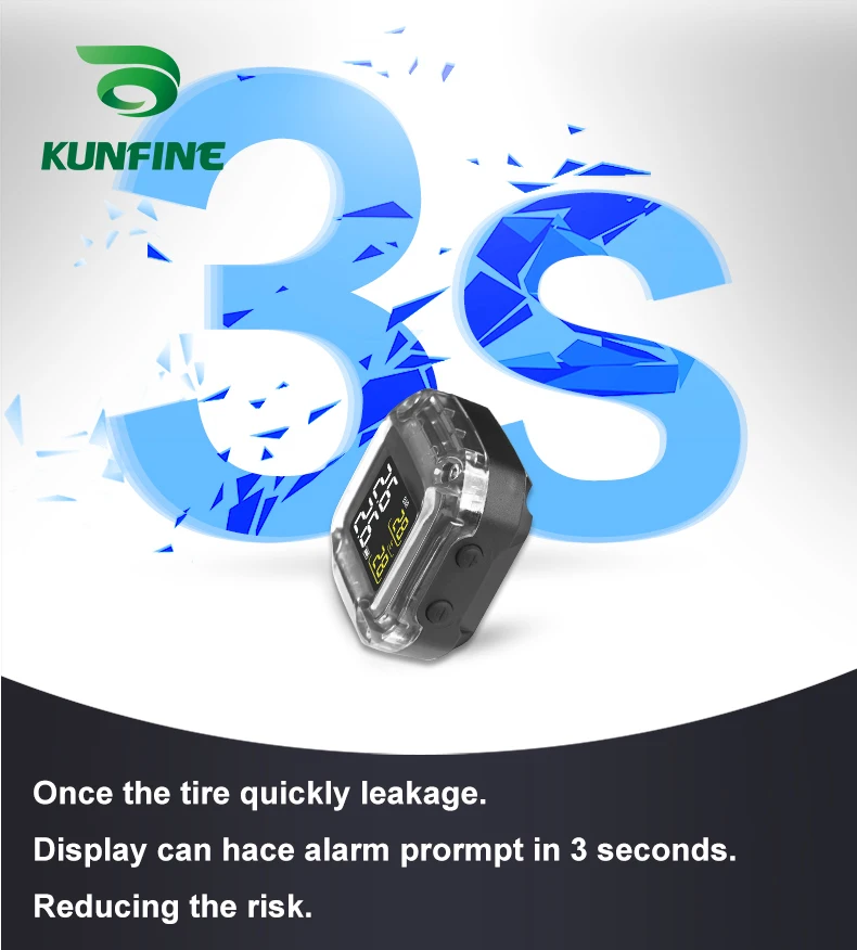 Waterproof Smart Motorcycle TPMS Tyre Pressure Monitoring System Digital LCD Display  Security Alarm Systems With 2 Sensors M3-C-WI (3)