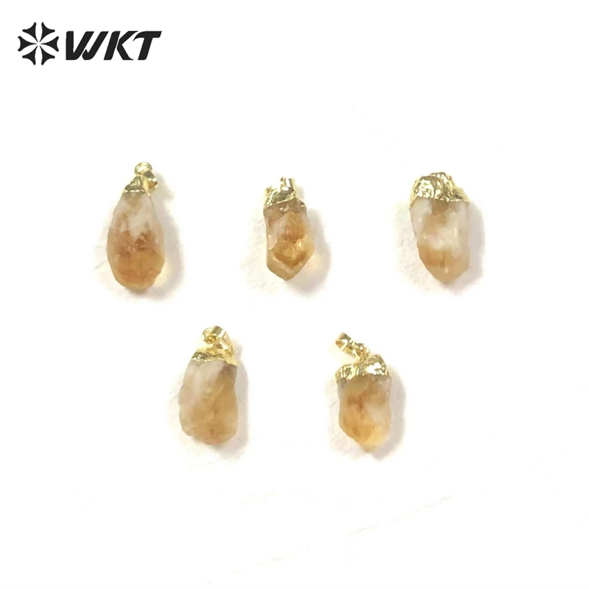 

WT-P1757 WKT оптовая продажа, подвески в виде натуральных желтых цитринов золотого цвета, красивые оригинальные кристаллы разные формы