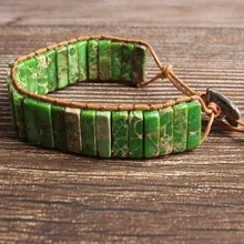 LanLi натуральный ювелирный кубовидный Зеленый Императорский камень вязаный браслет для мужчин и женщин Подарки и самоиспользование