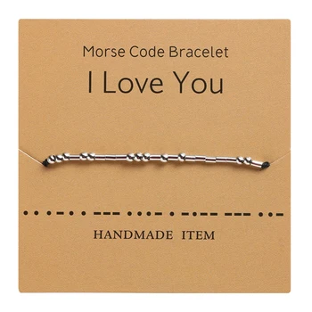 

1PCS Personality Morse Code Bracelet String Braiding Matching Couple Jewelry Charm Adjustable String Bracelet Bracelets Gift