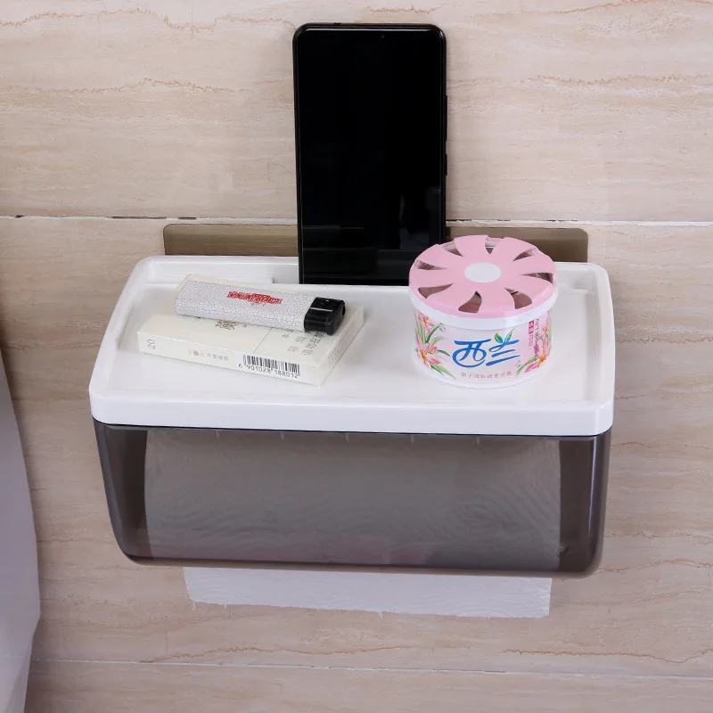 

Multi-functional Tissue Box Toilet Storage Box Creative Mobile Phone Bracket Household Roll Paper Toilet Paper Box 5168