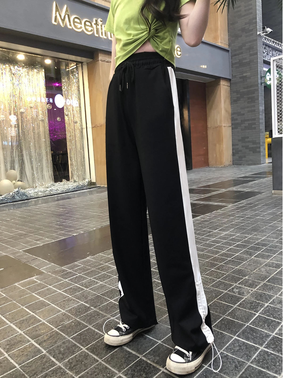 Спортивные штаны с завязками на талии, женские штаны для фитнеса, пробежки, модные штаны для занятий спортом на открытом воздухе, спортивные свободные спортивные штаны, Размер 3XL