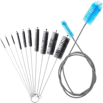 

Aquarium Filter Brush Set, Flexible Double Ended Bristles Hose Pipe Cleaner with Stainless Steel Long Cleaning Brush