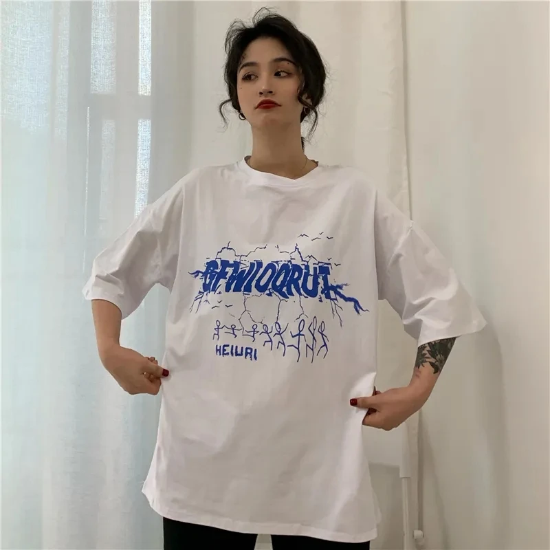 streetwear O-neck sweet girls tee shirt clothes clothing top tshirt Harajuku print short sleeve Kuromi T-shirt women tops Summer