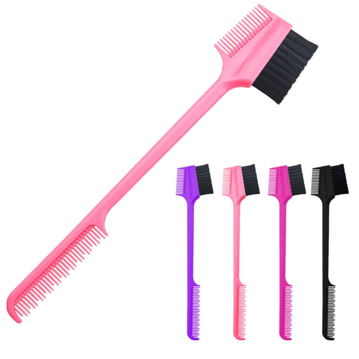 

50PCS Double-sided Edge Control Hair Comb Hair Styling Wholesale Baby Hair Brushes Eyebrow Combing Makeup Tool