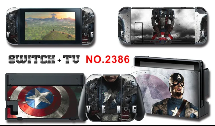 1set New Cute Anime Full Body Sticker for NS Switch Protective Cover Skin Colorful Art for Game Console Joy-Con Controller Decor