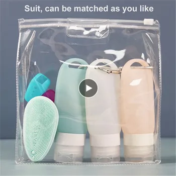 

1PC 90ML Empty Bottle Set Travel Plastic Silicone Storage Box Keychain Bottle Shampoo Shower Gel Container Can Portable Durable