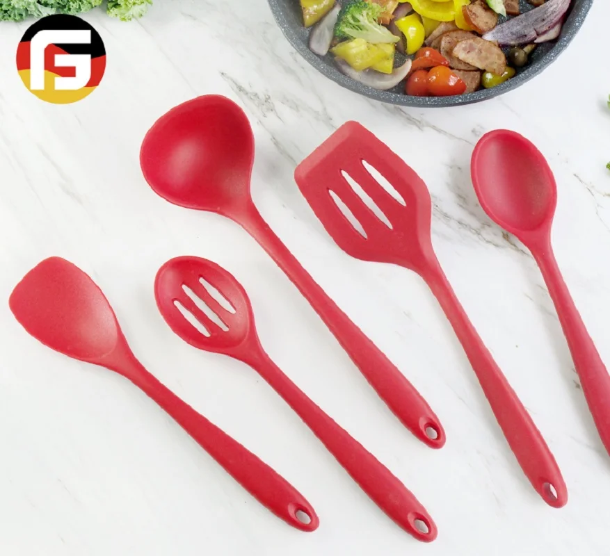 

5pcs/Set Food-Grade Kitchen Silicone Cooking Utensils Shovel Non-Stick Shovel Spoon Kitchen Supplies
