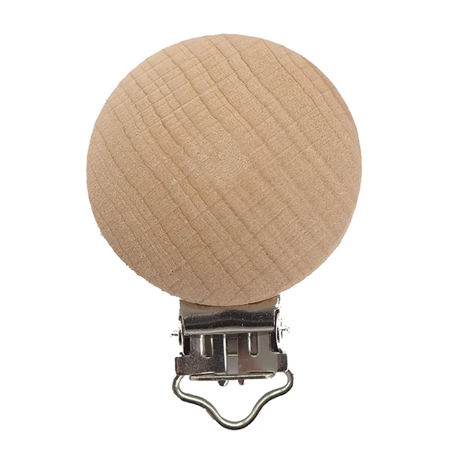 Chenkai 50PCS Wooden Bear Flower Car Heart Bird Elephant Round Star Clips BPA Free For DIY Baby Nature Pacifier    Chain Gifts 30mm clip