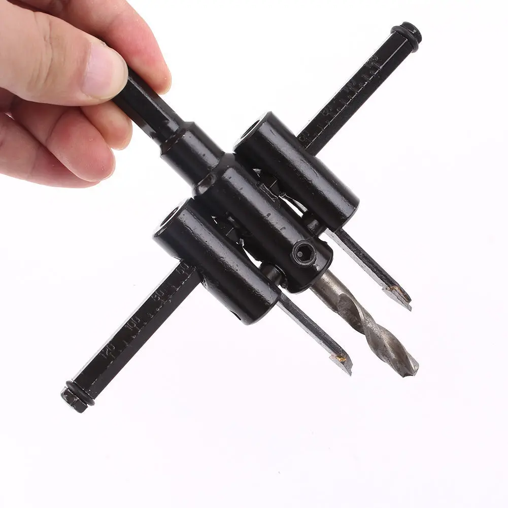 30-120/200/300mm Alloy Steel Circle Hole Saw Drill Bit Adjustable Aircraft Type Cordless Wood Cutter Tool Kit for Woodworking