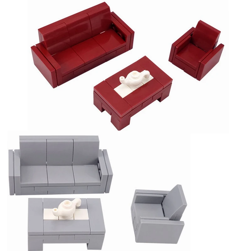 

Legoing MOC Bricks Mini Furniture Sofa Single Sale Building Blocks Toys for Children Assemble City Block DIY Parts Learning Gift