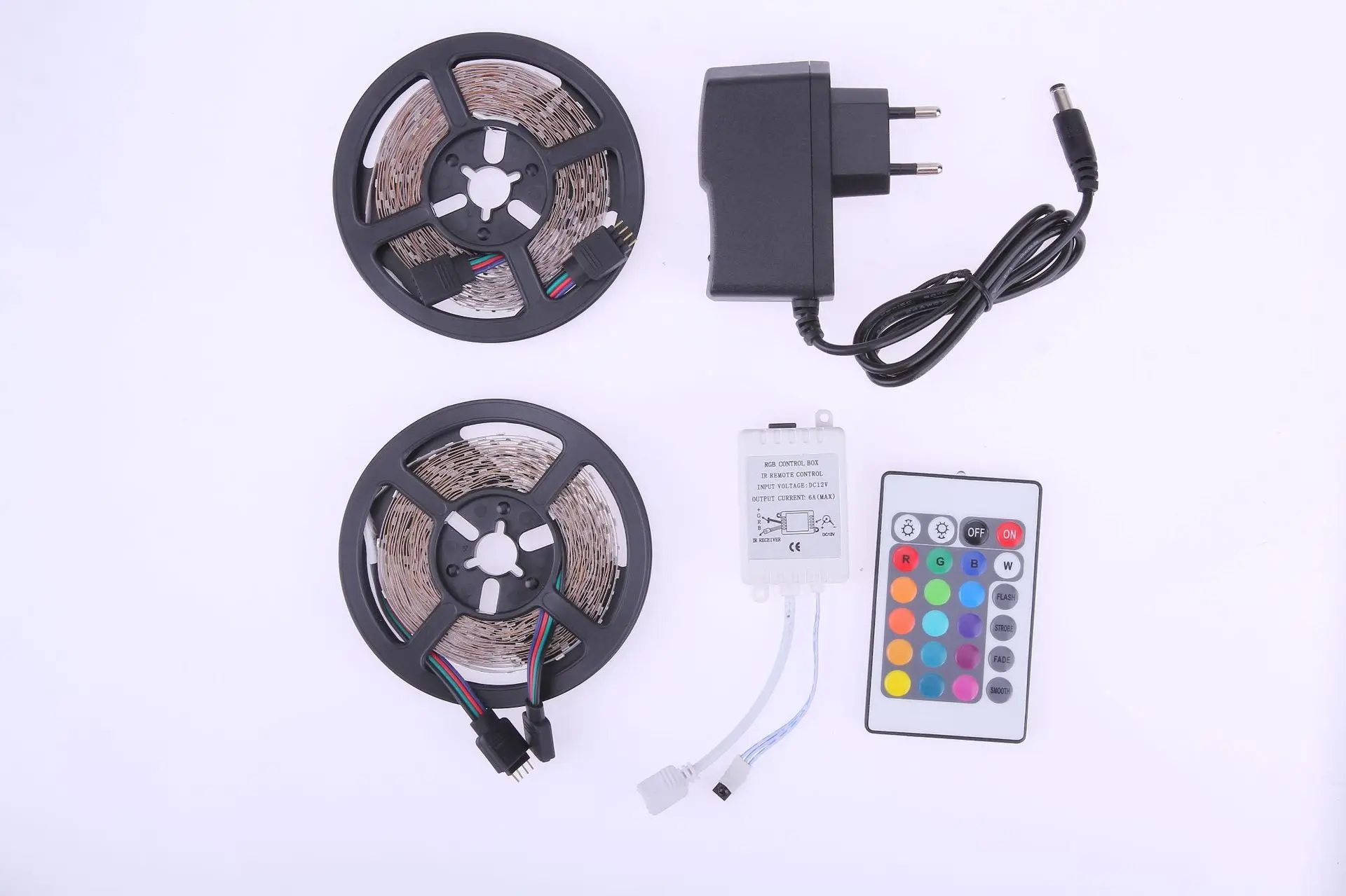 LED Strip 10 M 24 Key Controller Set 2835-600LED Color RGB 12V1A Power Supply