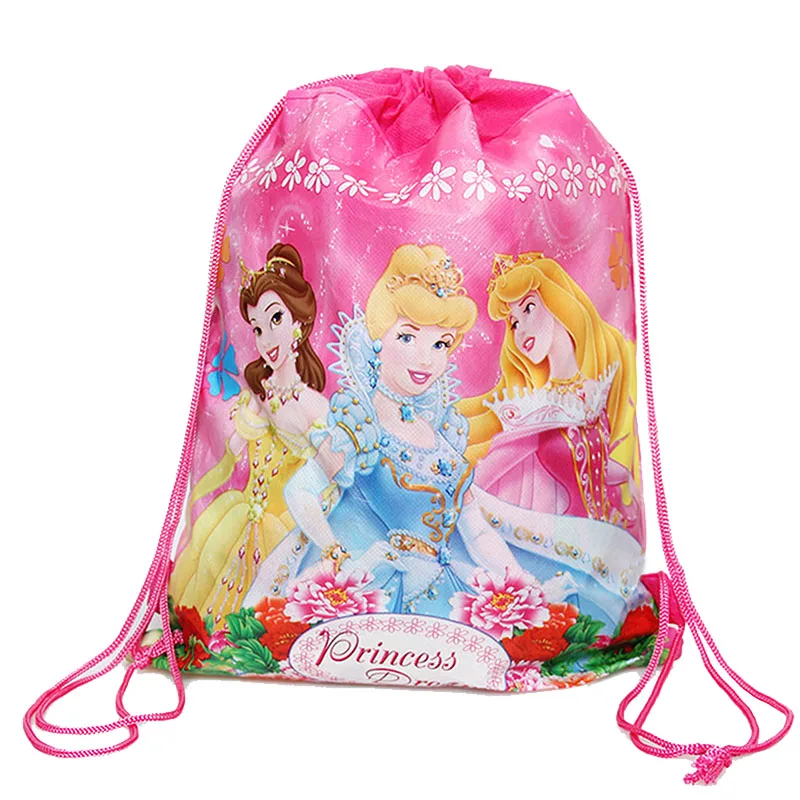 Drawstring bag 1pcs 1 упаковка, 33 см* 33 см, мультяшная бумага "Принцесса", салфетки, декор для свадебной вечеринки, принадлежности для дня рождения для девочек, одноразовая посуда - Цвет: Drawstring bag 1pcs