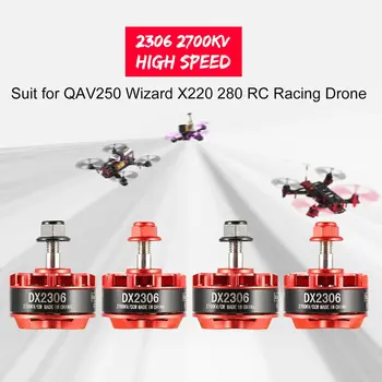 

Hot! 4Pcs Brushless Motor 2306 2700KV 2-4S CW/CCW Brushless Motor for QAV250 Wizard X220 280 RC Drone Quadcopter Model