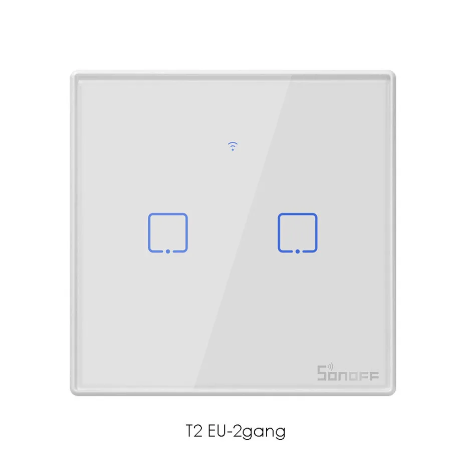 Itead Sonoff T2 EU 86 Size 1 2 3 gang Wall WIFI Light Switch,Touch RF433 mhz WIFI Remote Control, Works With Alexa Google Home-2