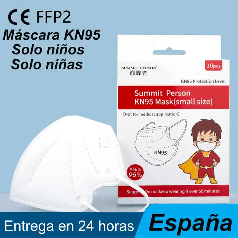 Mejor vendedor  CE FFP2-mascarilla protectora KN95 para niños y niñas, máscara facial protectora para la boca, España, 24 horas, envío rápido 8bWZwpl1Nwj