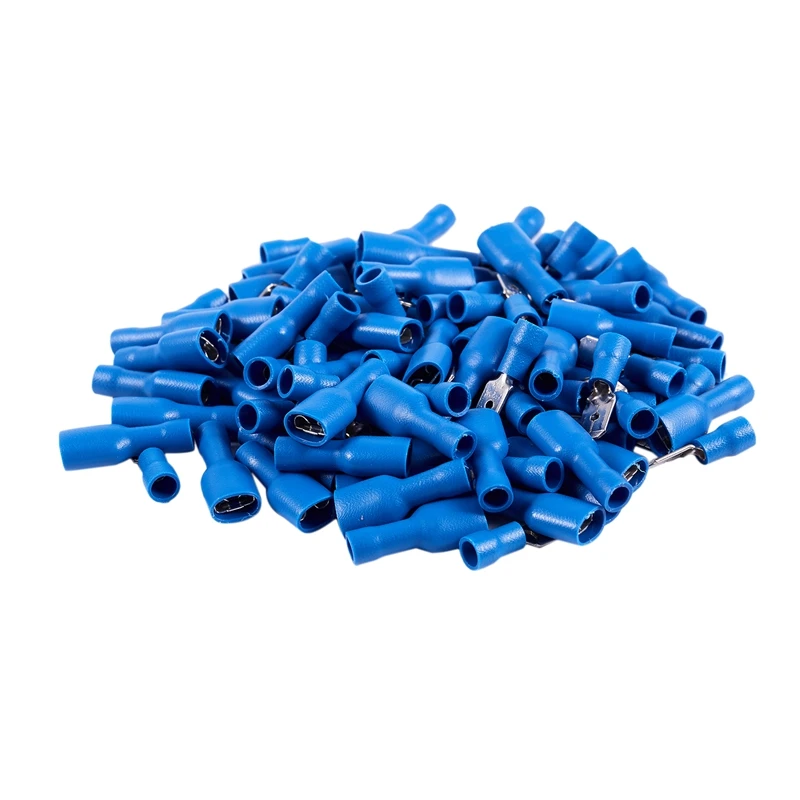 

AWG 16-14 Wire Insulated Male Female Crimp Terminals, 100Pcs, Blue