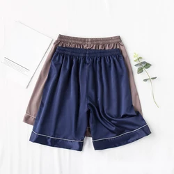 Calças de banho masculinas, calças curtas para dormir, pijama de verão para homens, roupas de dormir