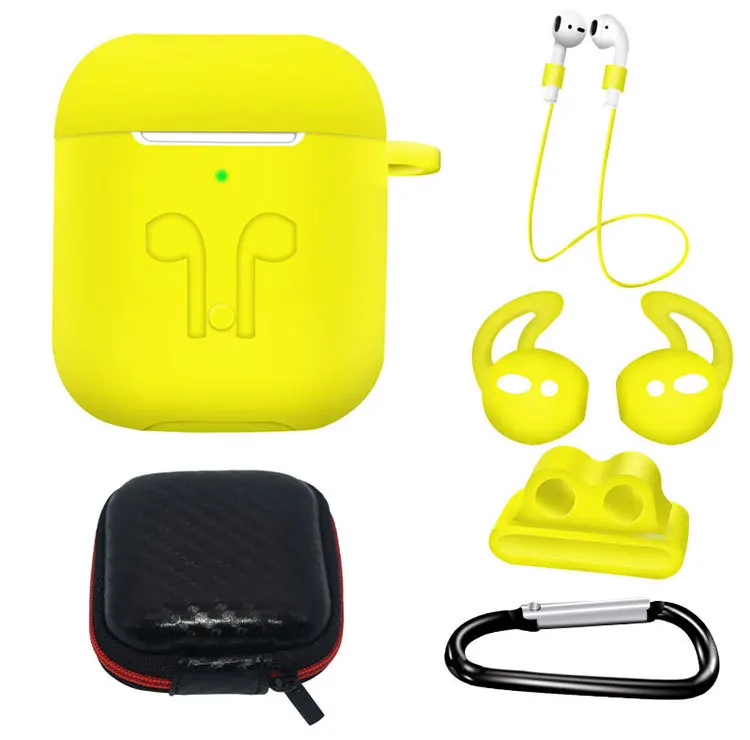 6 в 1 силиконовый чехол для Airpods 1 для Air Pods 2 противоударный чехол для наушников водонепроницаемый для Iphone bluetooth наушники аксессуары