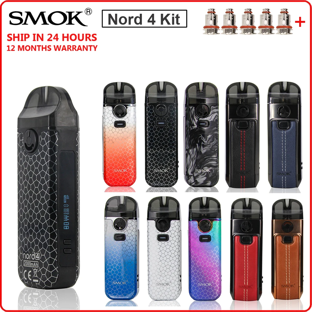 Tanie Oryginalny SMOK Nord 4 Kit 80W Vape elektroniczny papieros 2000mAh sklep