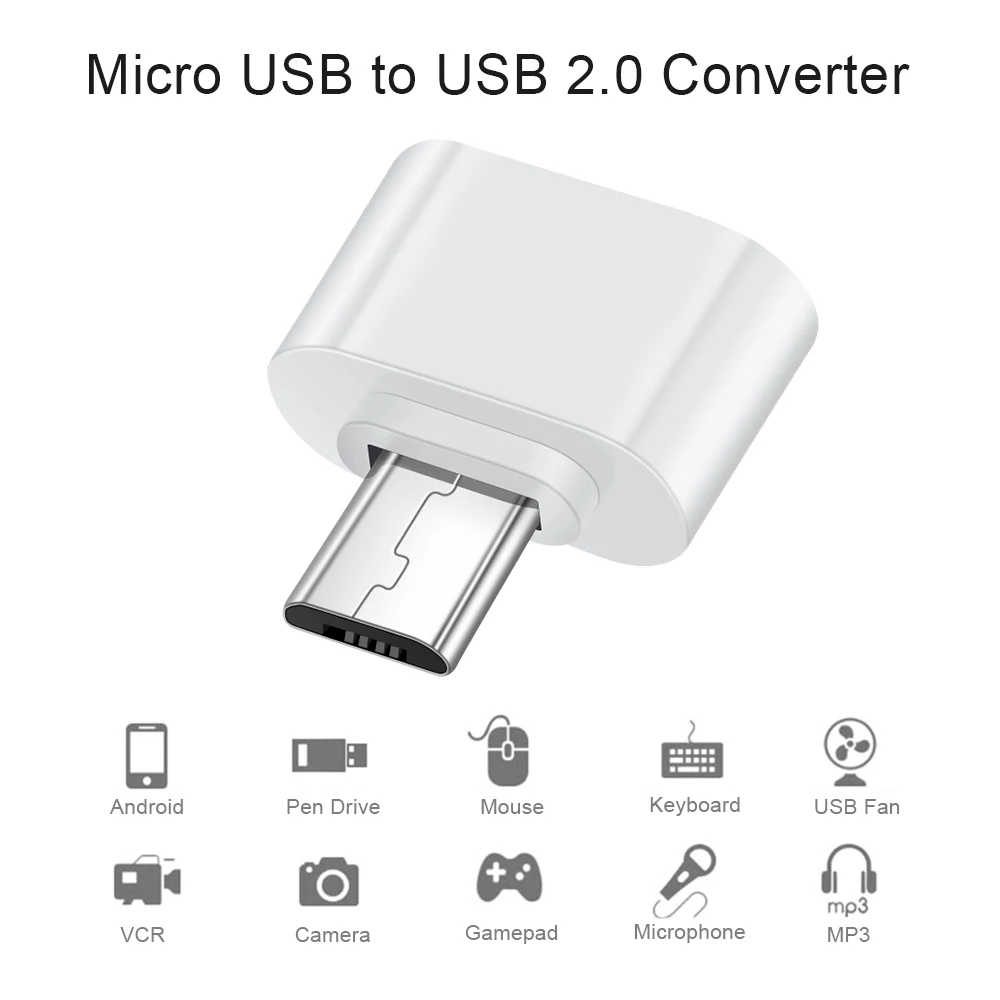 Переходник OTG Micro USB в 2 0 Женский комплект умных подключений адаптер для