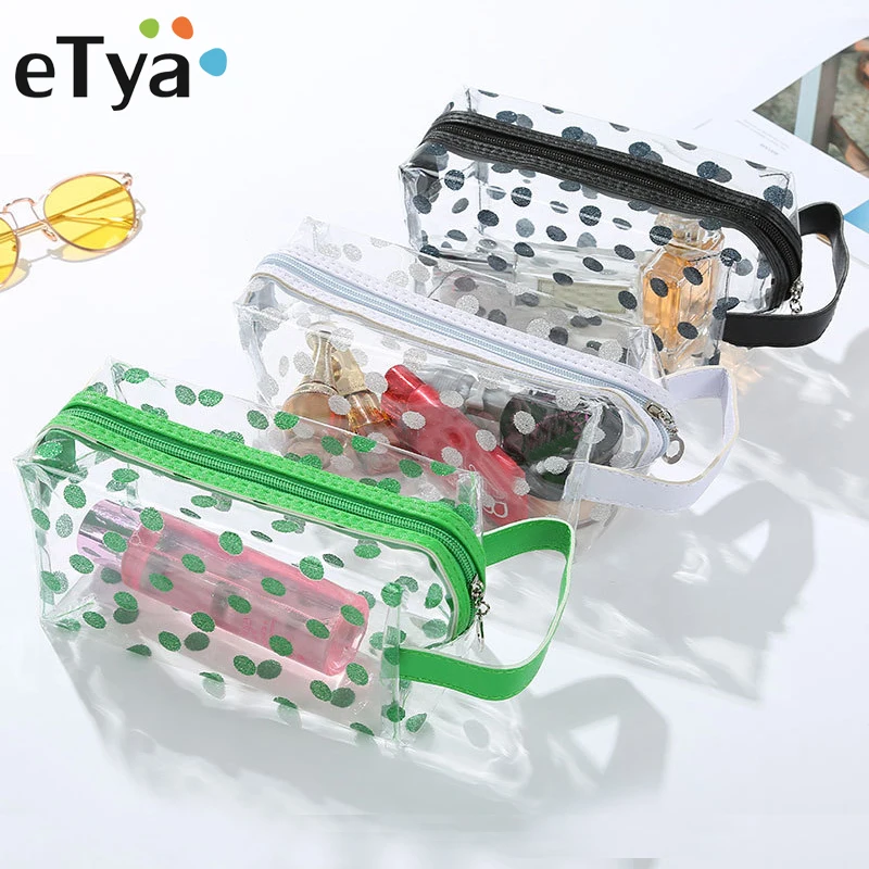 

eTya Fashion Waterproof PVC Transparent Cosmetic Bag Women Travel Zipper Organizer Toiletry Makeup Bag Travel Clear Make Up Bags