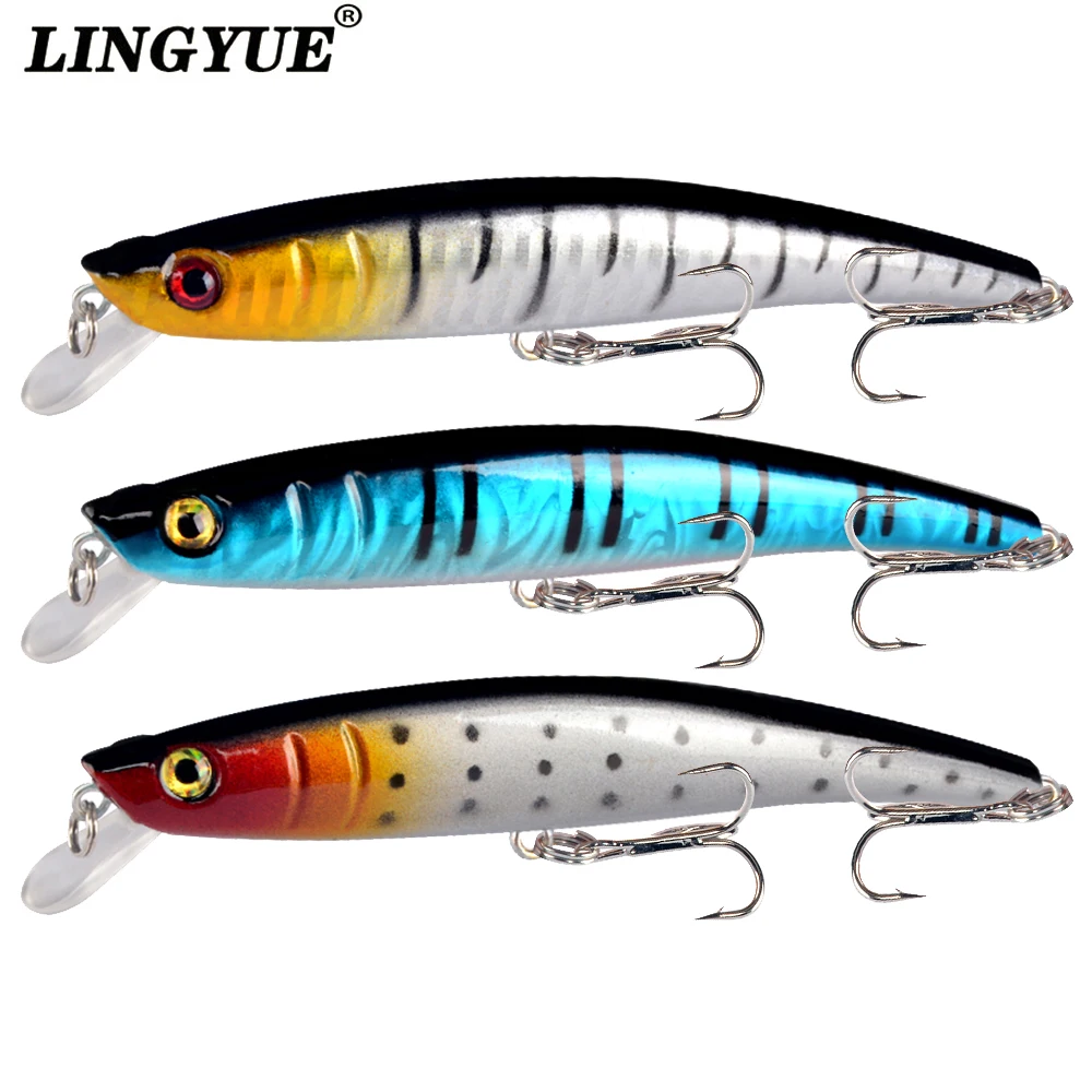 11.5cm/11g Plastic Minnow Fishing Lure Artificial Bait With Two Treble Hooks Hard Wobbler pesca Tackle Crankbaits Wobblers Lures | Спорт и