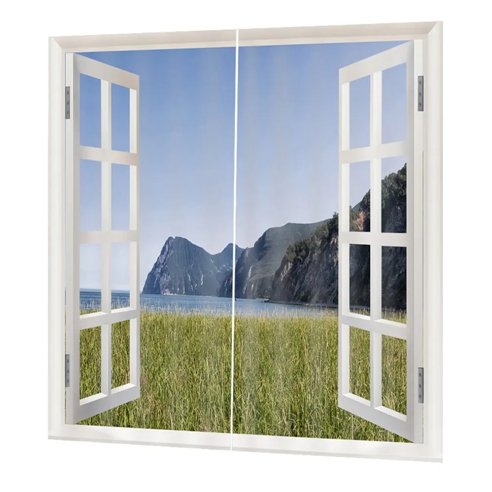 

FJ8 Washable Printing Curtain Door Curtains Home Bedroom Living Room Curtain Hotel Decorative Curtain 140*100cm