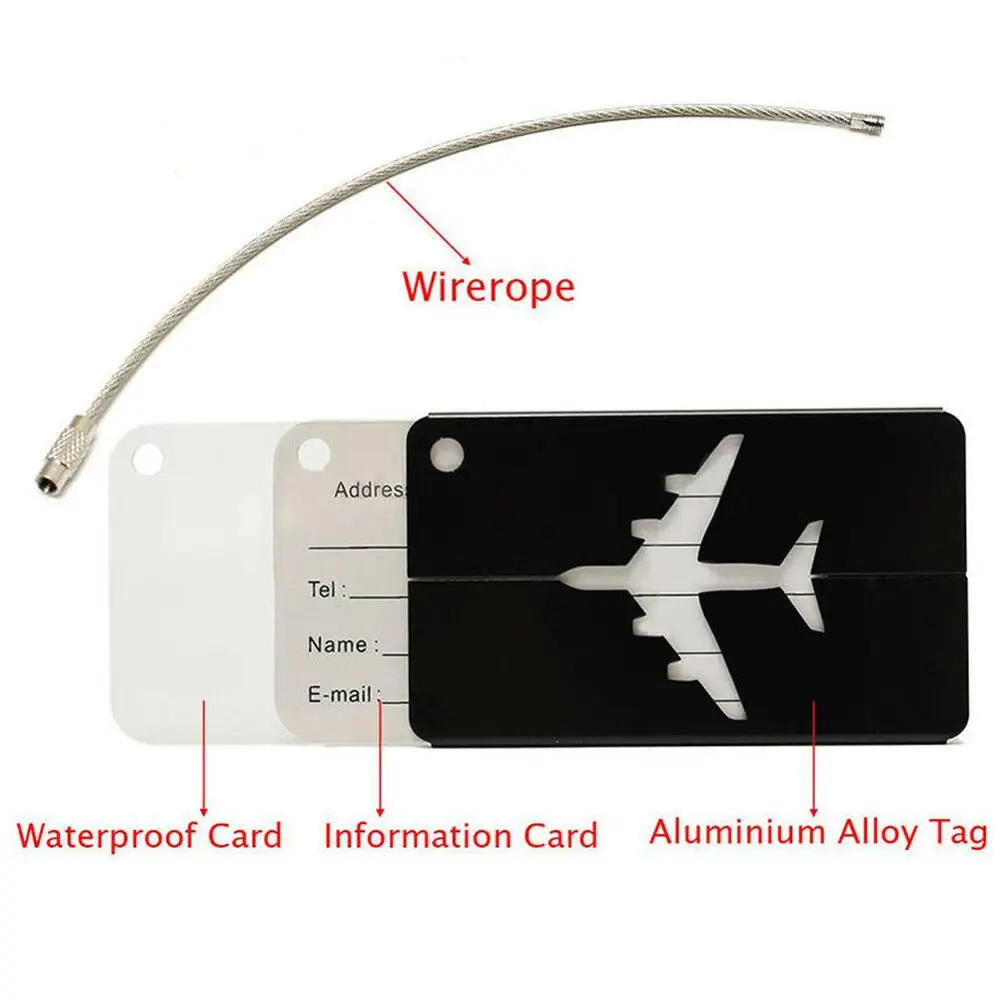 Aluminum Alloy Luggage Waterproof Tag Travel Suitcase Bag Name ID Tags Address Label Baggage Card Holder Travel Accessories 3012
