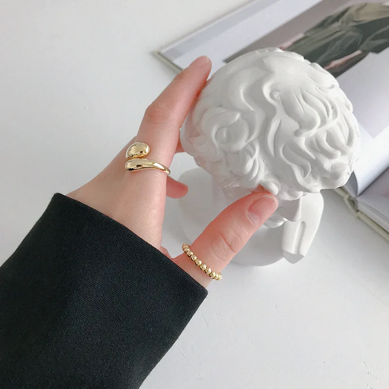 XIYANIKE Silver Color Korean Trendy Smooth Rings for Women Couple Vintage Gold Silver Geometric Handmade Wedding Jewelry silver rings silver ring wedding rings