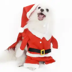 Высококачественный Прочный питомец, одежда для собак, костюм для косплея, Рождественский Санта, теплый костюм, пальто с капюшоном