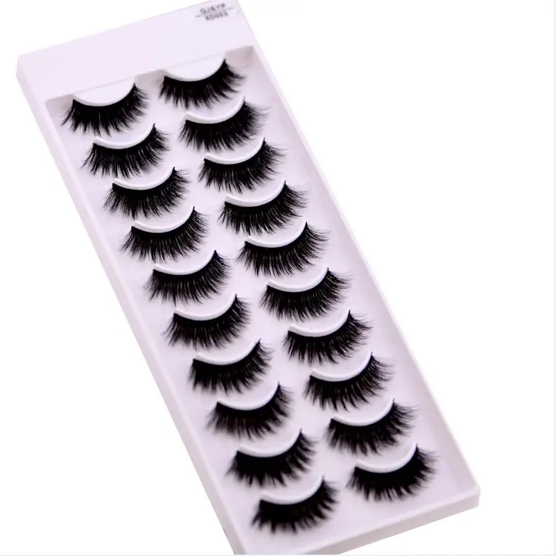 10 PAIRS 8D003 Hbzgtlad 2/5 пар натуральные накладные ресницы длинный макияж 3d норковые ресницы, наращивание ресниц норковые ресницы для красоты 03 - Цвет: 10 PAIRS 8D003
