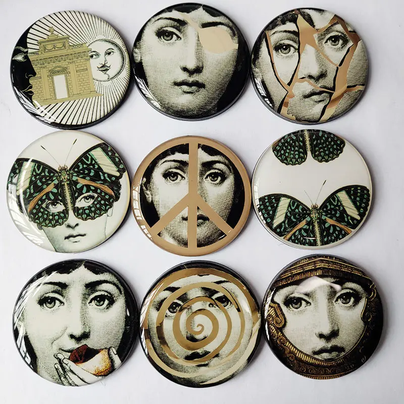 Home Decor Fornasetti Juguetes 9PCS/Set Souvenir Fridge Magnet Aimant Imanes Decorative Magnets - Цвет: 5